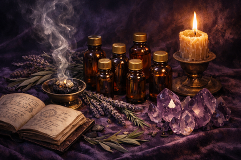 Huiles essentielles en wicca : le guide complet pour débuter (vertus, sécurité, rituels)