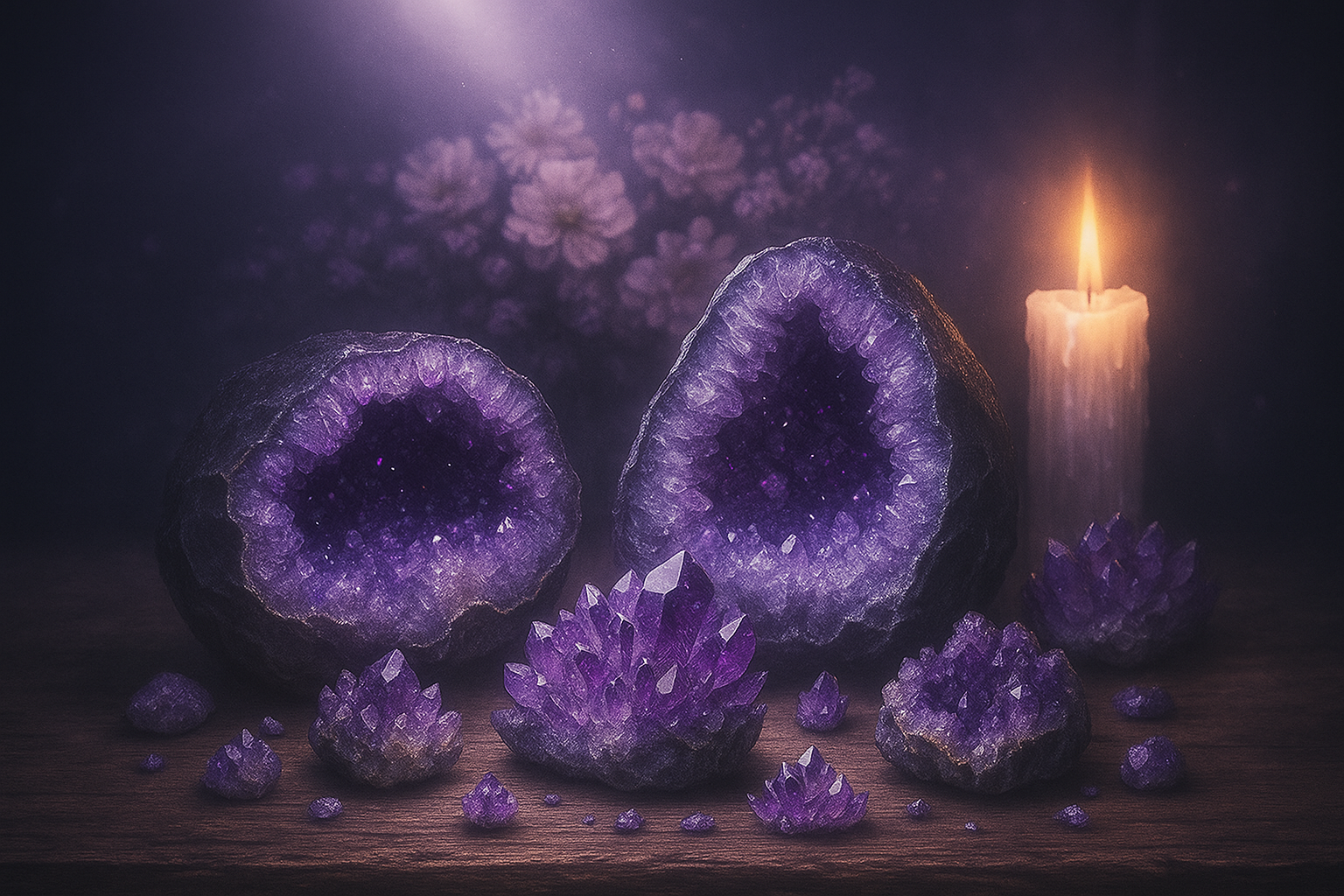 Des géodes et de druses en améthyste