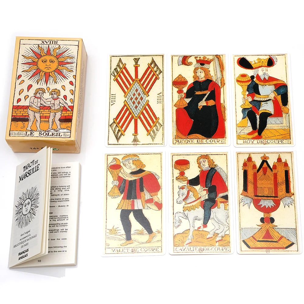 Tarot de Marseille von Conver 78 Karten Heft Französisch 78 Karten des Tarot de Marseille