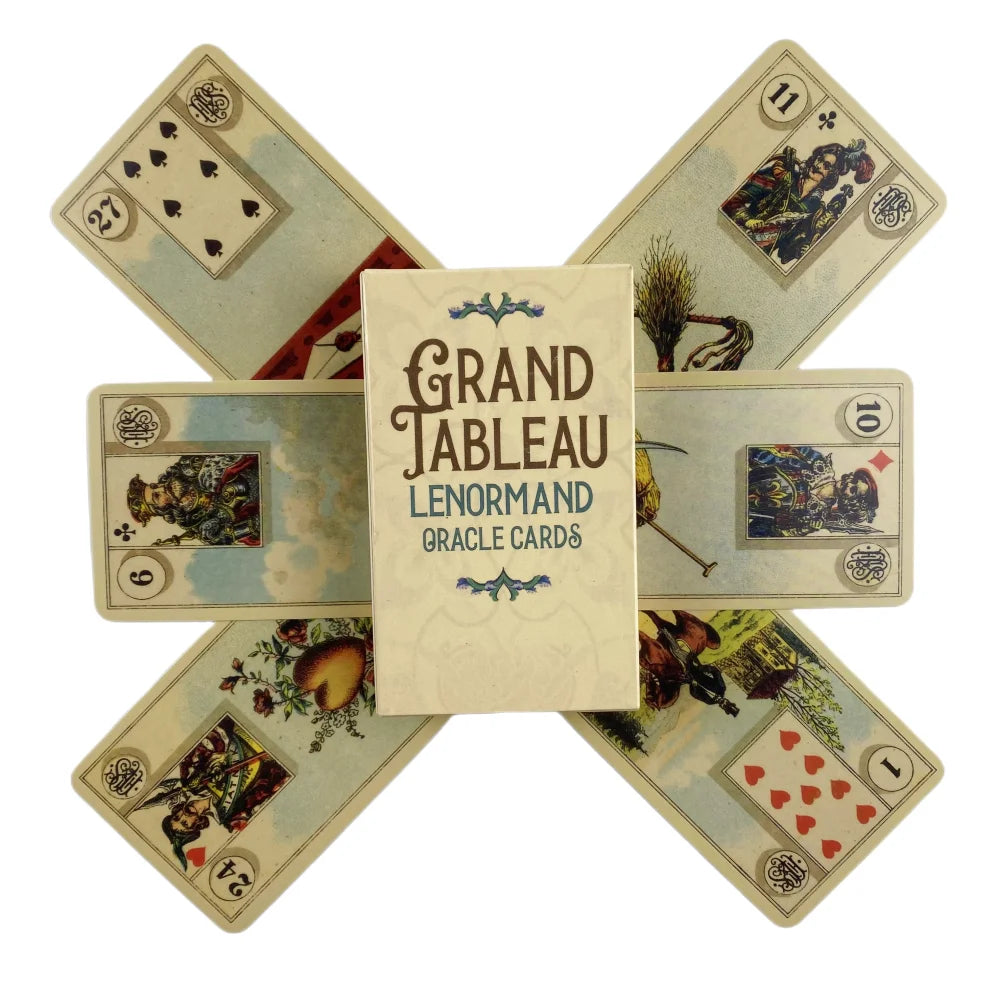 Grand Tableau Lenormand – Jeu de 36 Cartes Divinatoires avec Guide Papier (Version Anglaise)