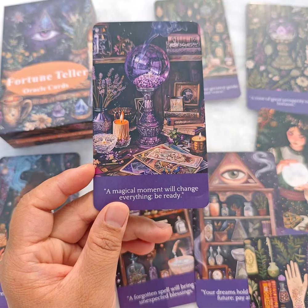 Fortune Teller Oracle – Jeu de 56 Cartes Illustrées (Version Anglaise)