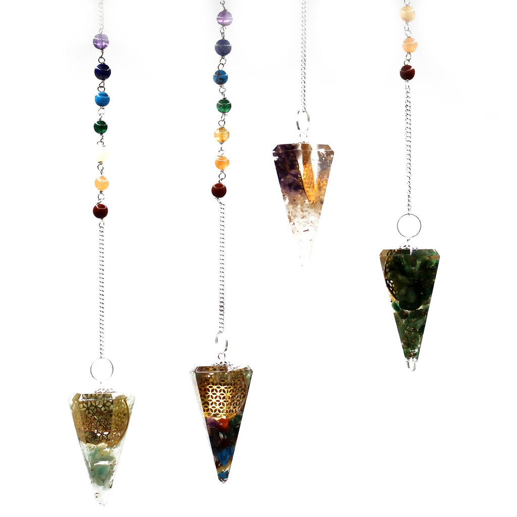 Pendule Orgonite Chakra – Fleur de Vie