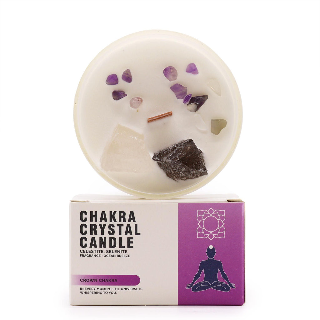 Bougie Cristal – Chakra Couronne
