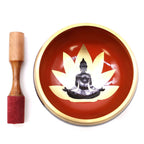 Set Bol Tibétain Coffret – Bouddha – Noir/Orange – 14 cm