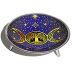 Patène Rituelle Émaillée – Triple Pied – Triple Lune Violette