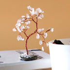 Arbre de Gemmes – Quartz Clair sur base en Agate Noire