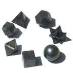 Set de 7 Cristaux Géométriques en Agate Noire