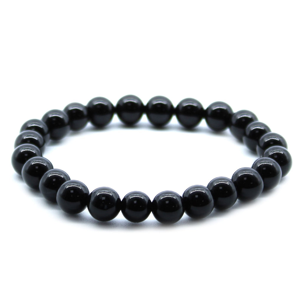 Bracelet Mala – Agate Noire – Pierres Rondes