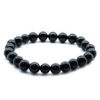 Bracelet Mala – Agate Noire – Pierres Rondes