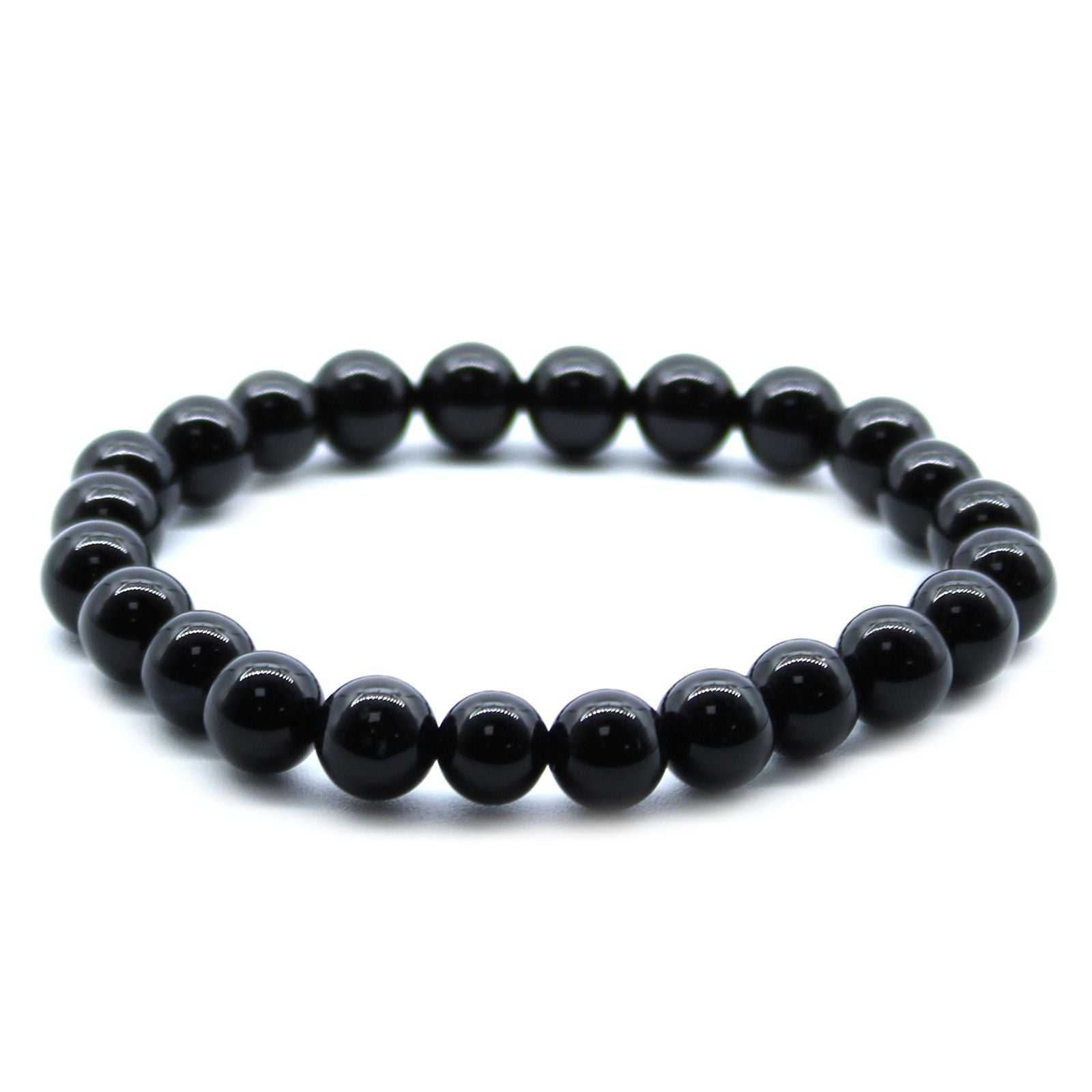 Bracelet Mala – Agate Noire – Pierres Rondes