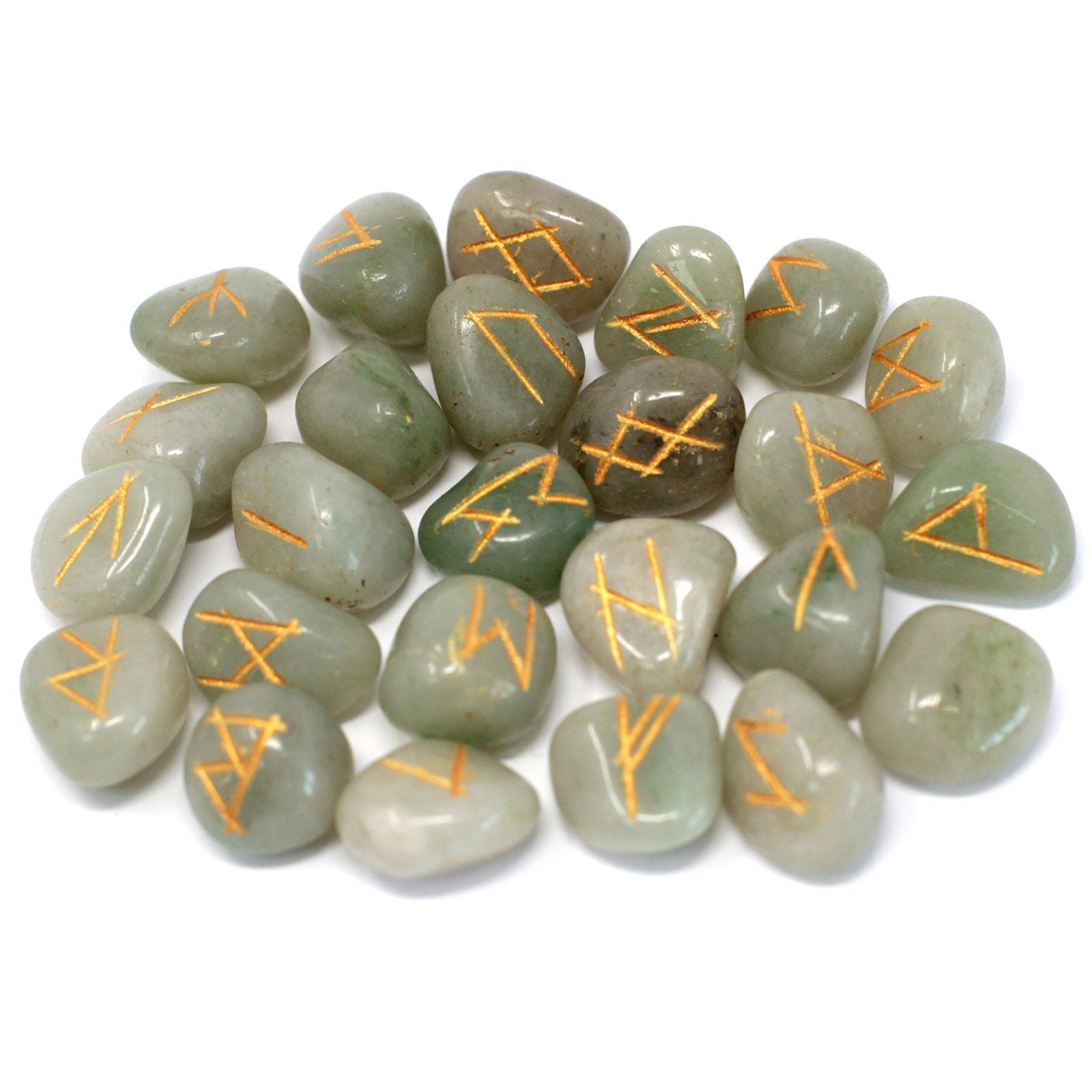 Runes Indiennes en Pochette – Aventurine Verte
