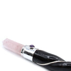 Baguette Torsadée Argent – Sphère de Quartz Rose