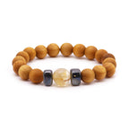 Bracelet Jonc en Bois de Cèdre – Chakra Plexus Solaire – Citrine