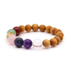 Bracelet Jonc en Bois de Cèdre – 7 Chakras Complets