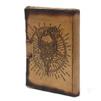 Carnet en Cuir – Pentagone & Crâne avec Brûlures – 18×13 cm