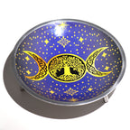 Patène Rituelle Émaillée – Triple Pied – Triple Lune Violette
