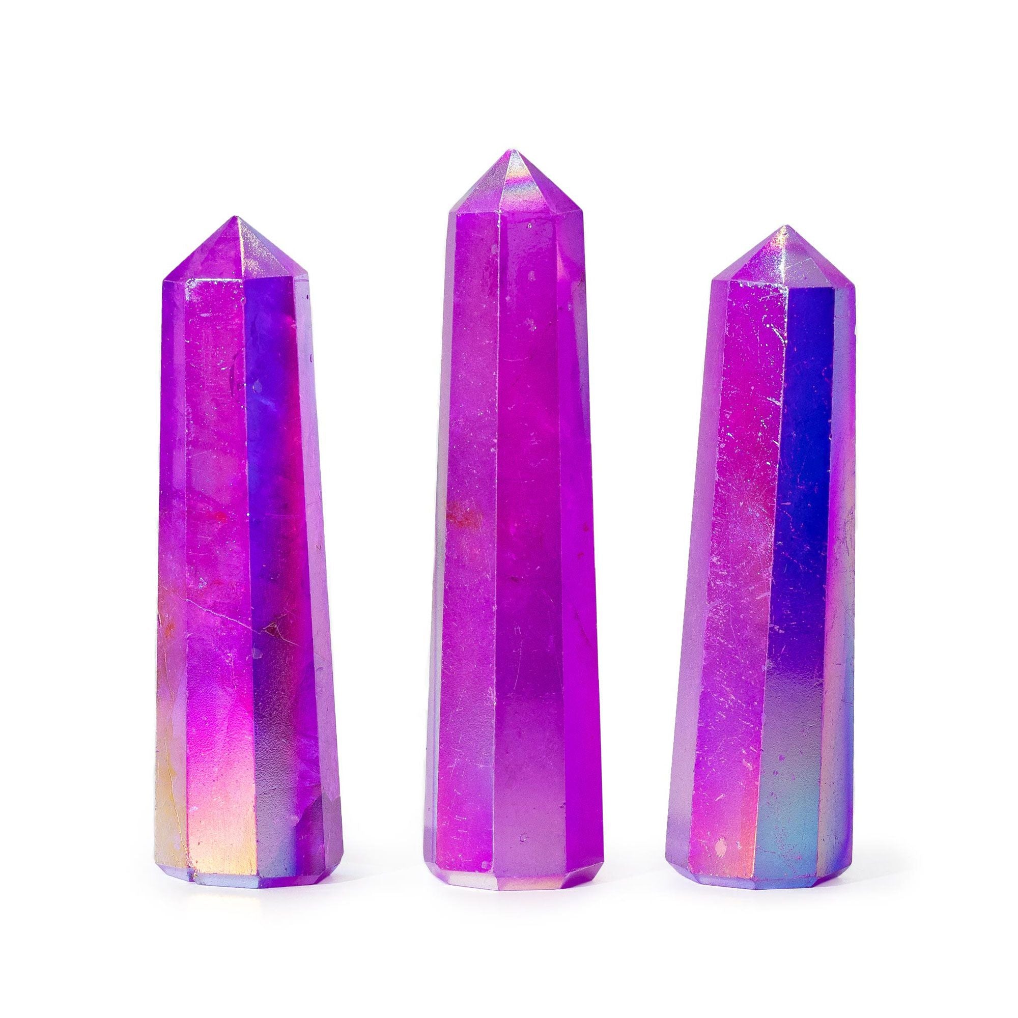 Obélisque en Quartz Aurora – Violet – 9 cm