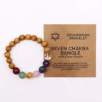 Bracelet Jonc en Bois de Cèdre – 7 Chakras Complets