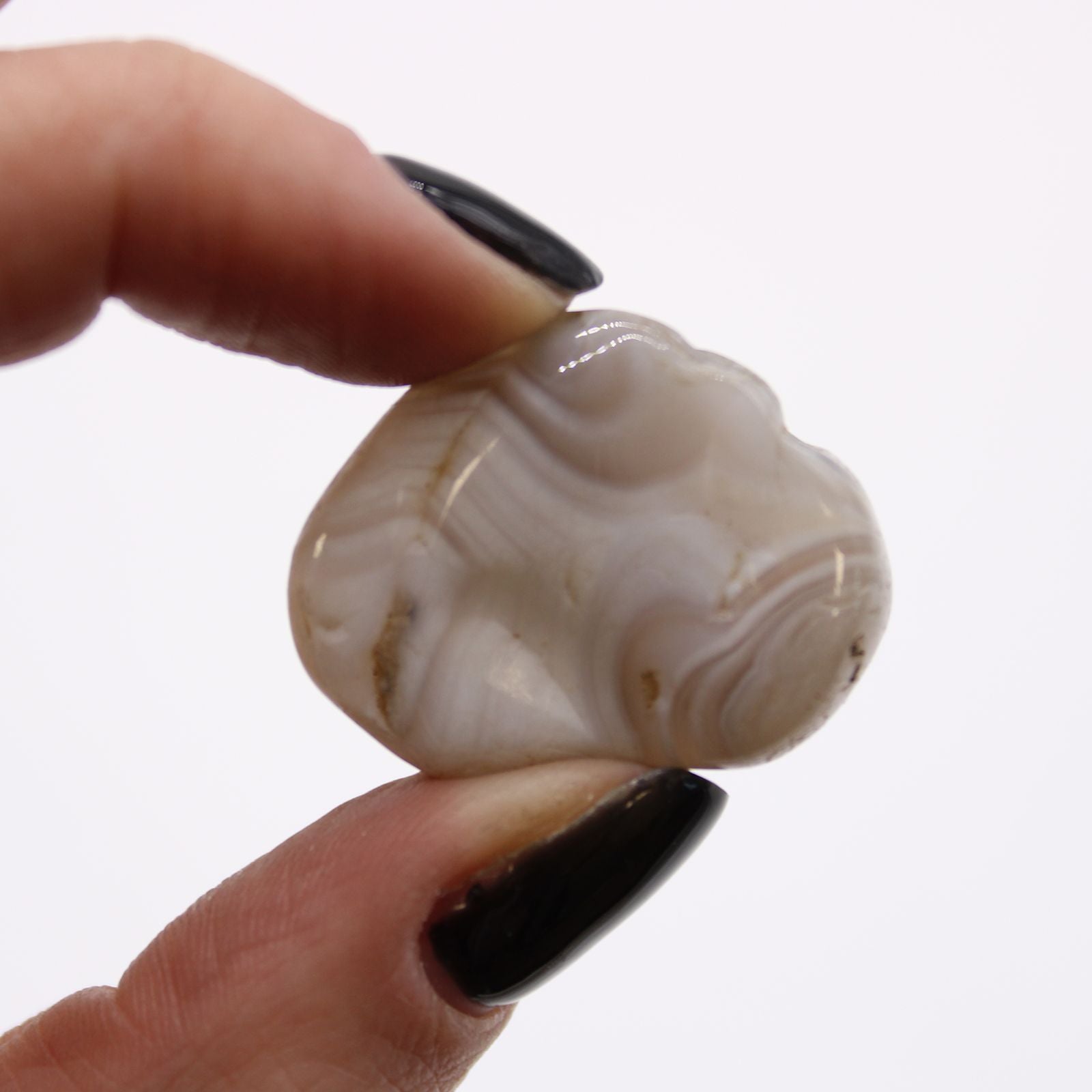 Sachet de 12 Pierres Roulées Moyennes – Agate Grise Botswana