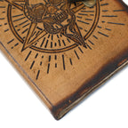Carnet en Cuir – Pentagone & Crâne avec Brûlures – 18×13 cm