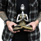 Figurine Déesse Yoga – Bronze & Noir – 24 cm
