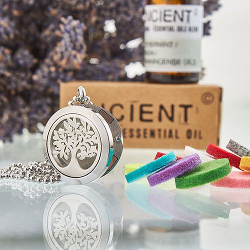 Collier Diffuseur d’Aromathérapie – Arbre de Vie – 25 mm