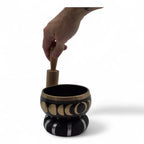 Set Bol Tibétain Coffret – Phases de Lune – Noir – 10,7 cm