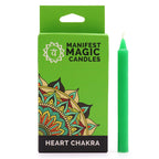 Bougies de Manifestation – Verte – Chakra du Cœur (pack de 12)