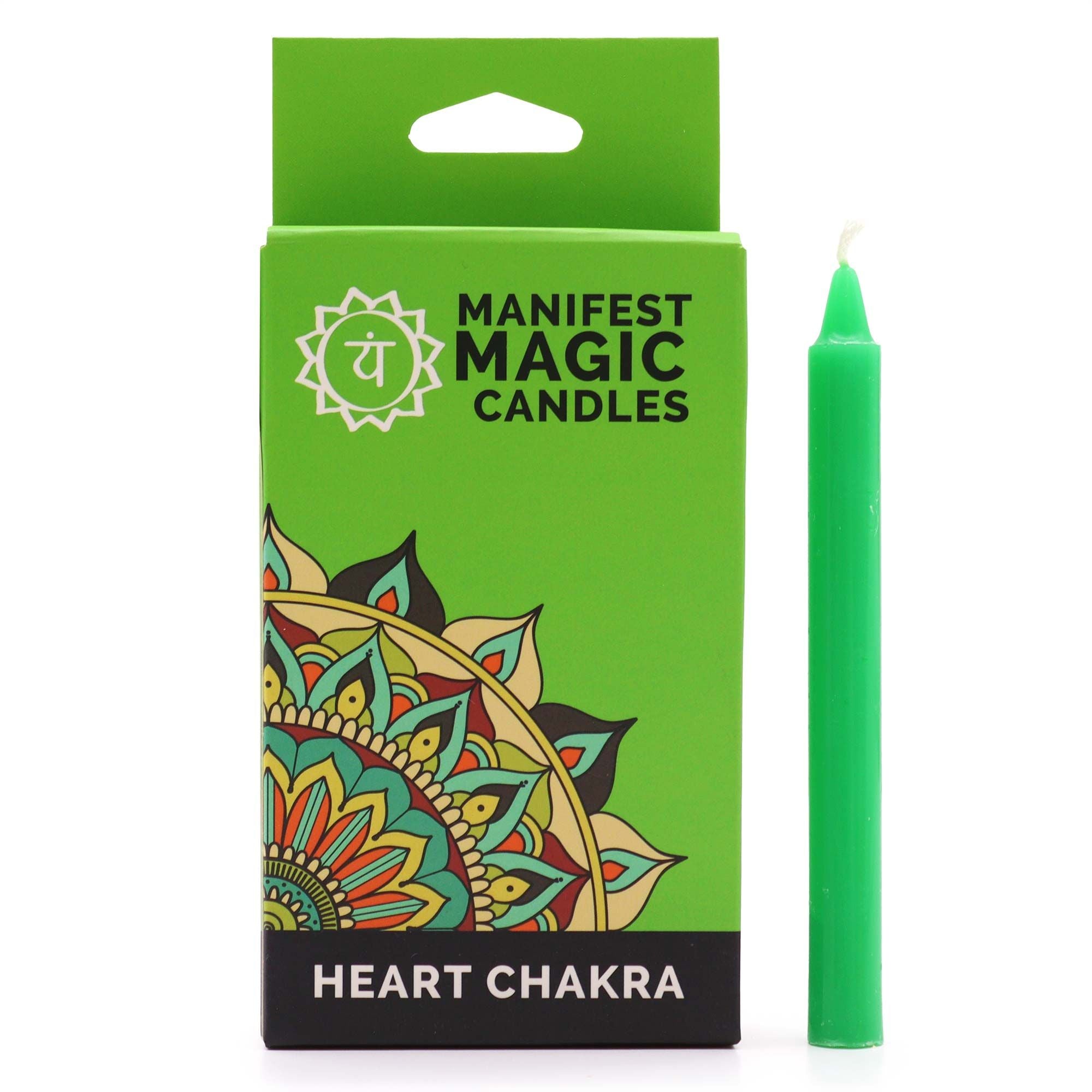 Bougies de Manifestation – Verte – Chakra du Cœur (pack de 12)