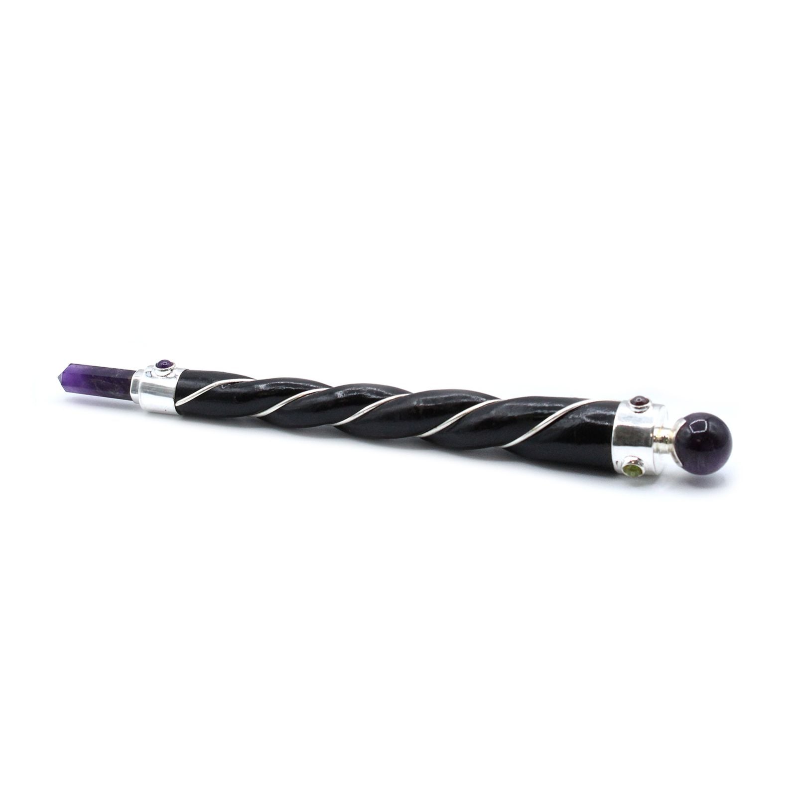 Baguette Torsadée Argent – Sphère d'Améthyste