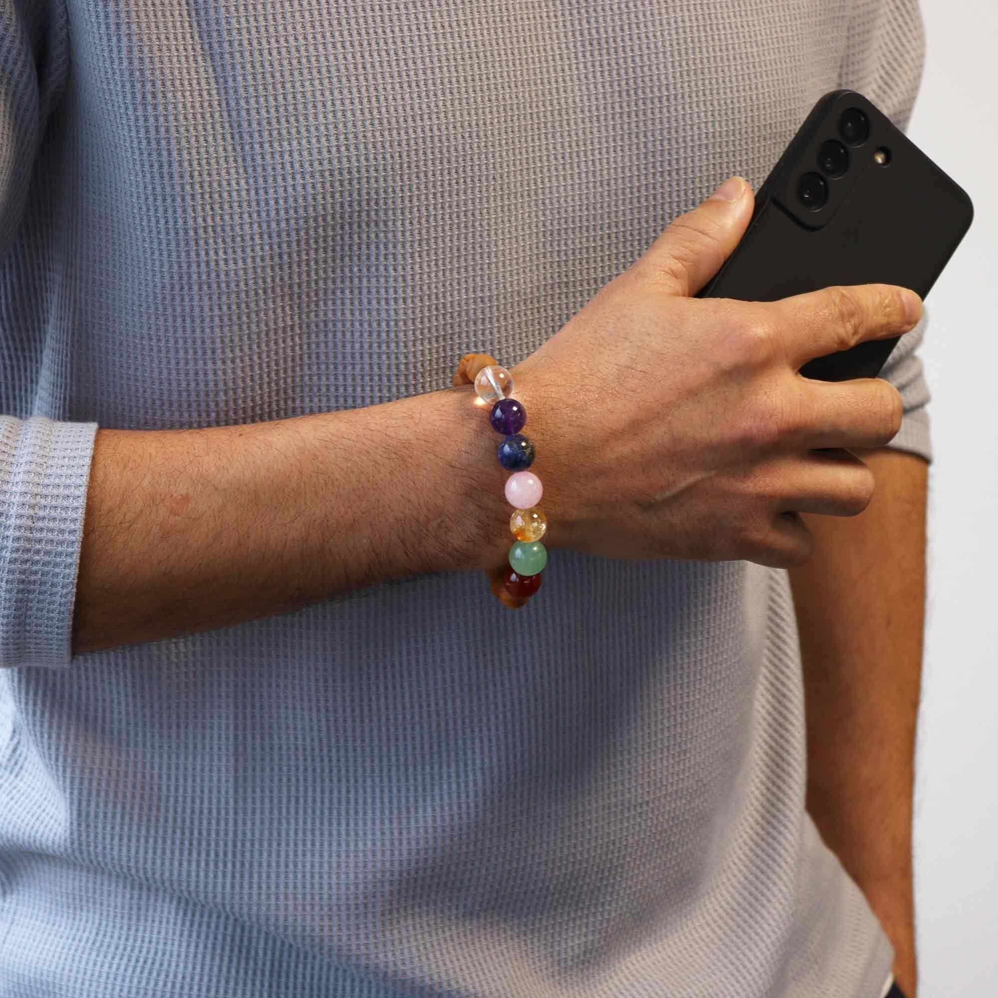 Bracelet Jonc en Bois de Cèdre – 7 Chakras Complets