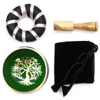 Set Bol Tibétain Coffret – Arbre de Vie – Vert – 10,7 cm