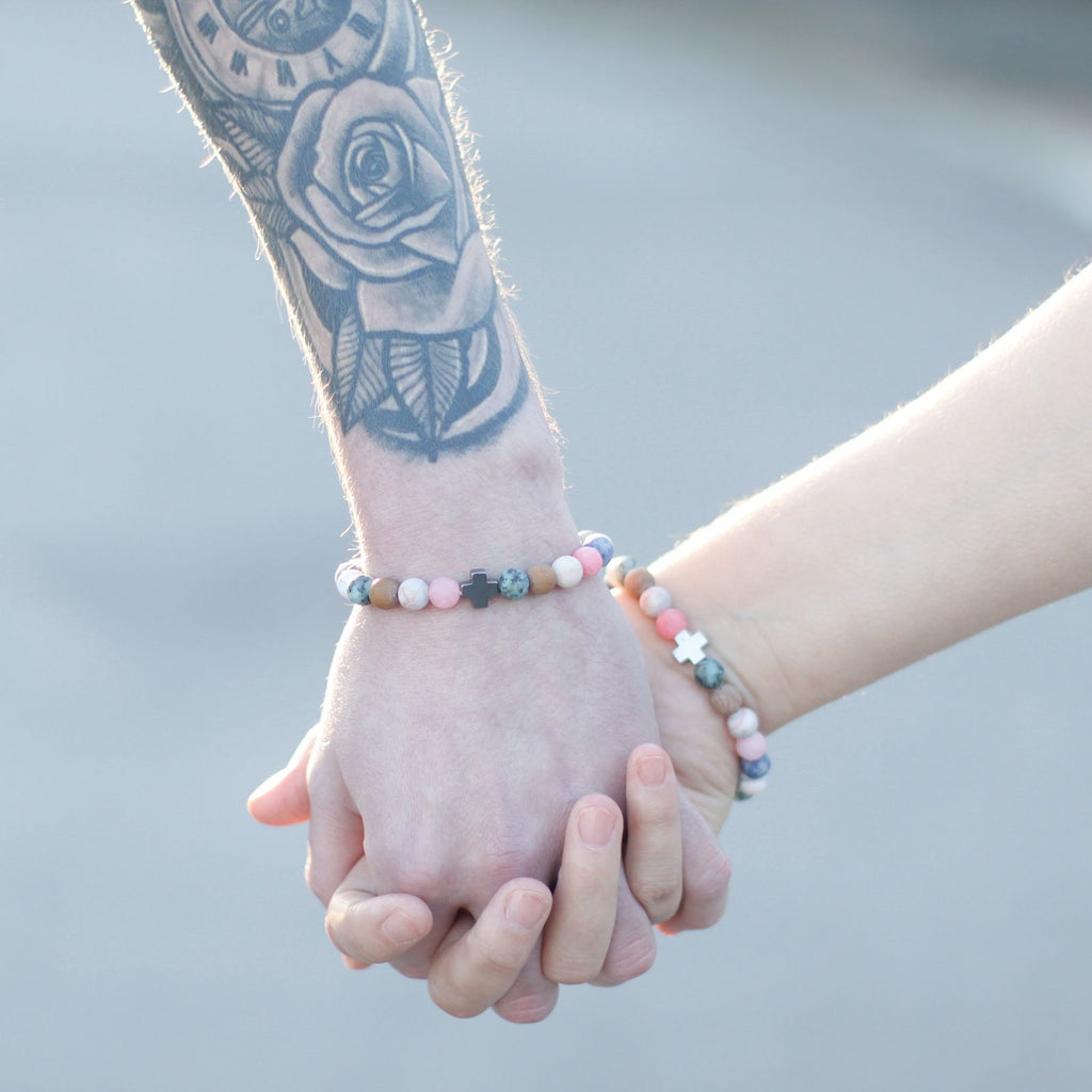 Set de 2 Bracelets de Paix – Jaspe Picasso & Howlite Blanche