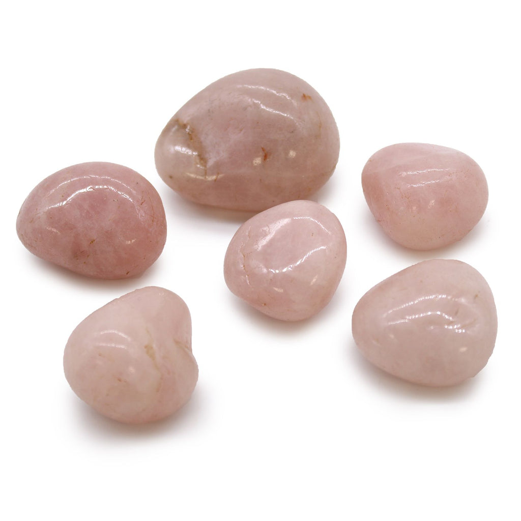 Lot de 6 Grosses Pierres Roulées – Quartz Rose XXL (Afrique)