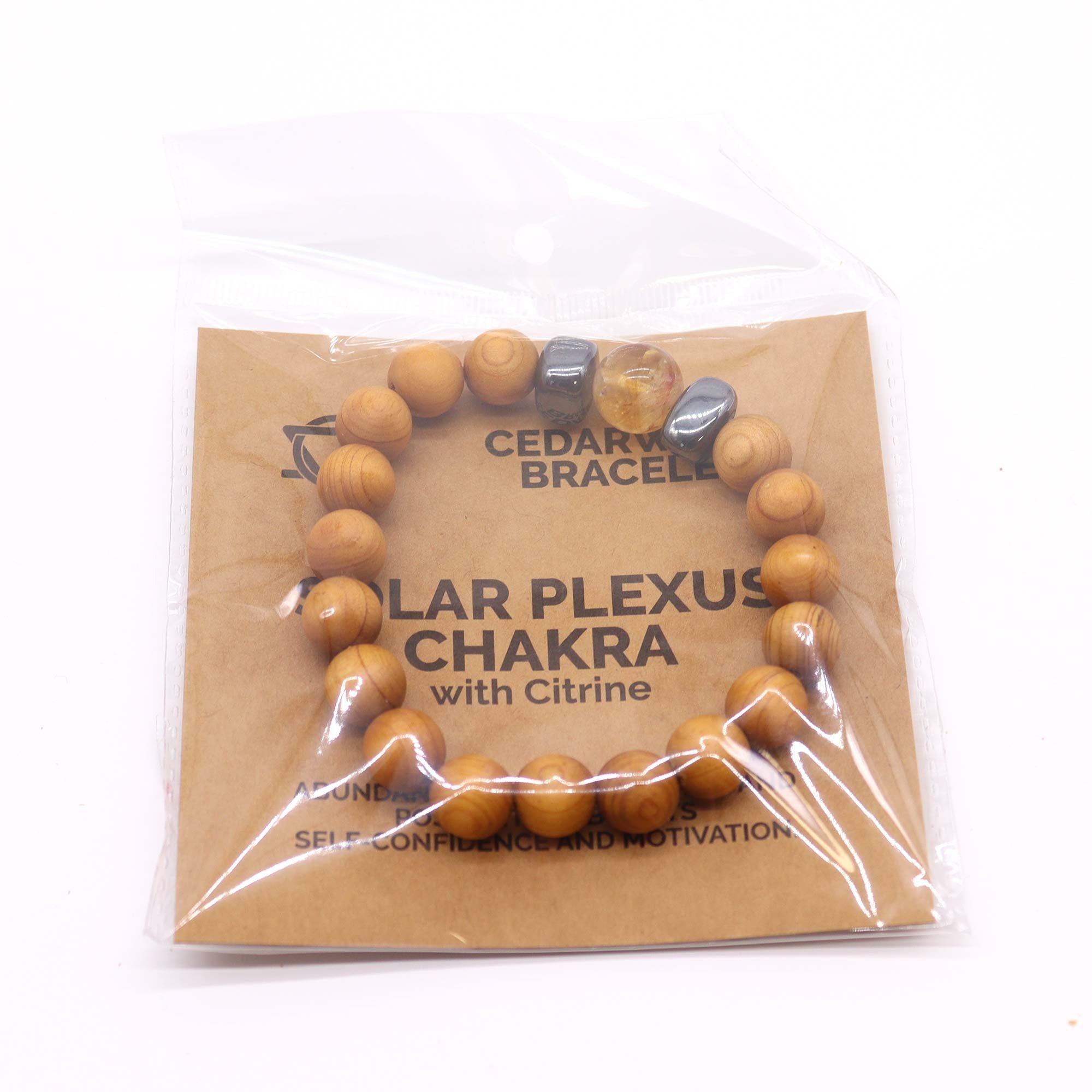 Bracelet Jonc en Bois de Cèdre – Chakra Plexus Solaire – Citrine