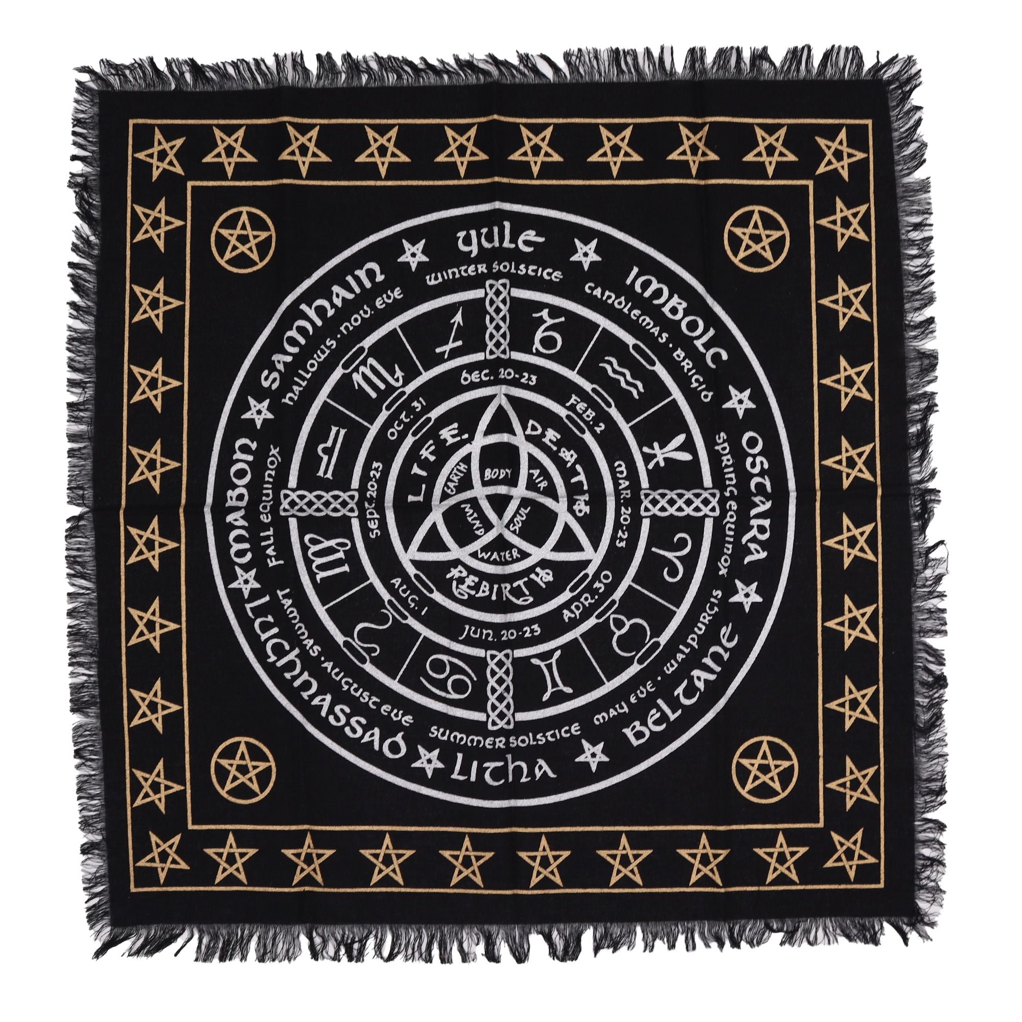 Tapis d'Autel Frangé – Vie Mort Renaissance