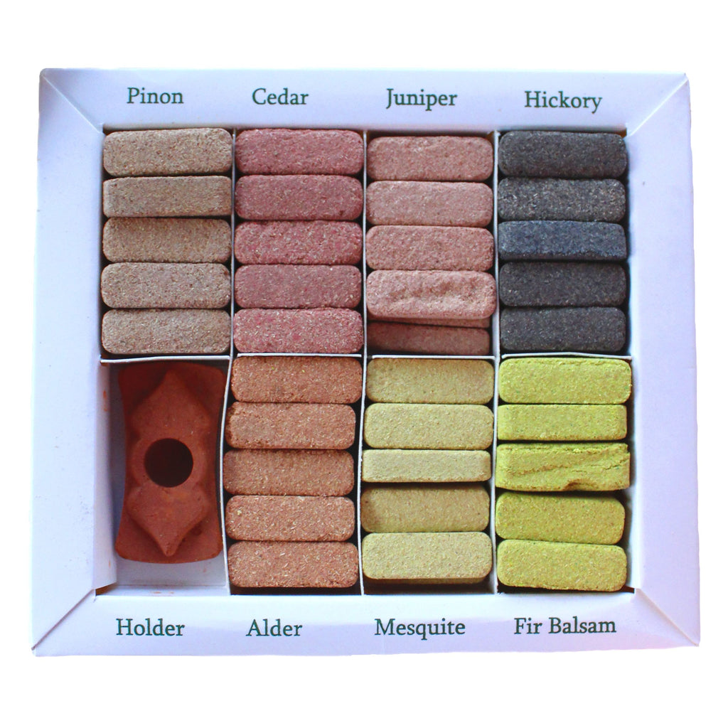Set Présentoir – 70 Briques d'Encens de l'Himalaya & Brûleur