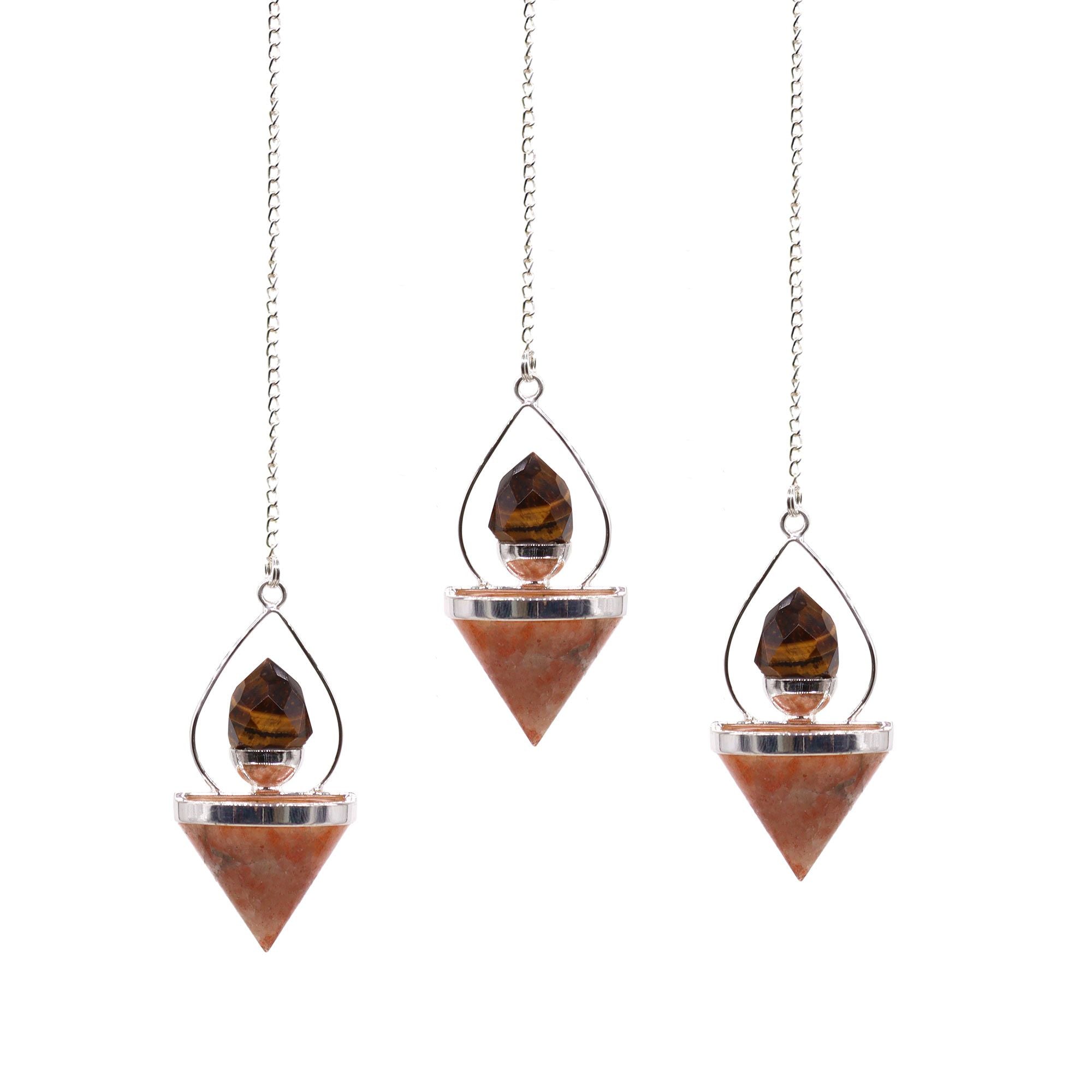 Pendule Lanterne de Vie – Pierre de Soleil & Œil de Tigre