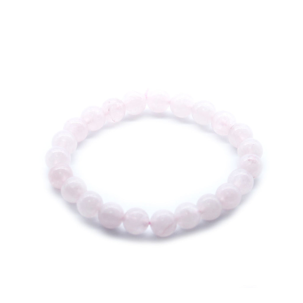 Bracelet Mala – Quartz Rose – Pierres Rondes