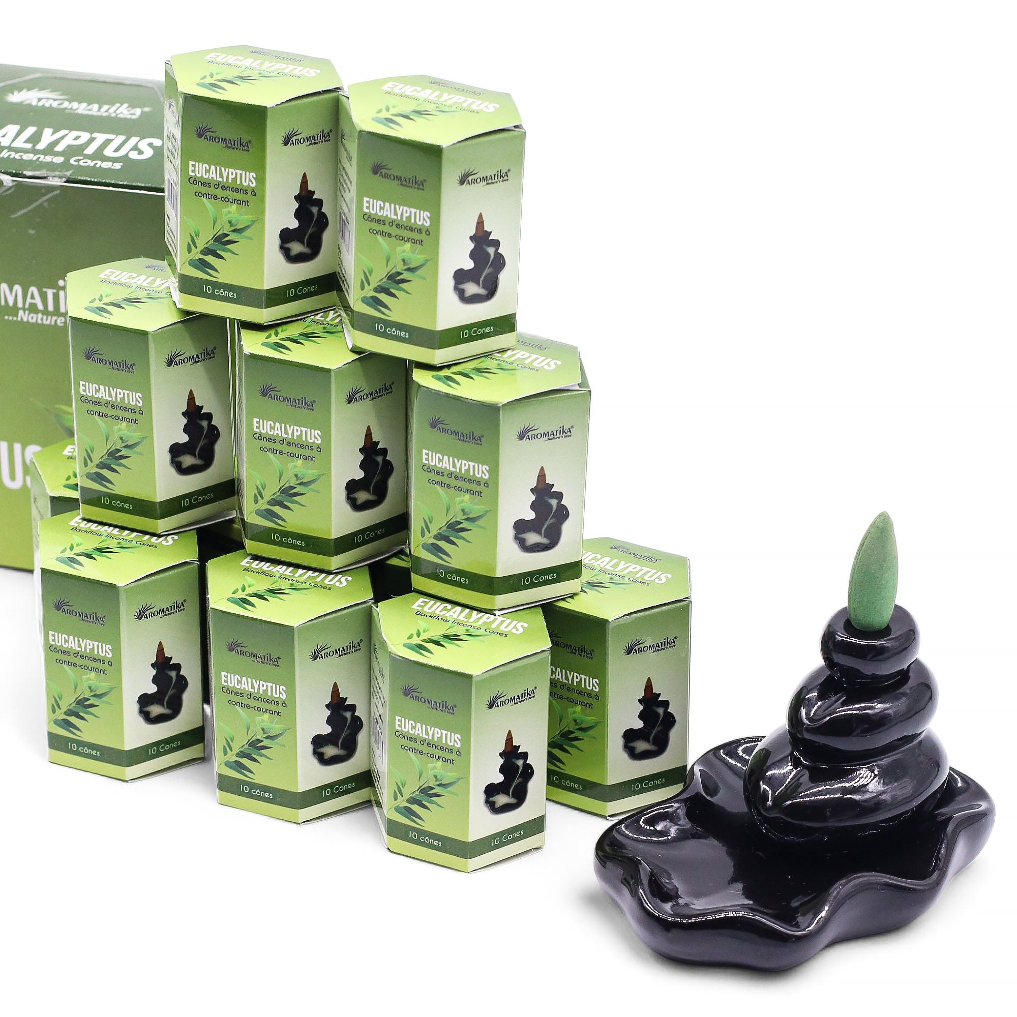 Encens Cônes Backflow – Masala Eucalyptus (Aromatika) – Étui de 10