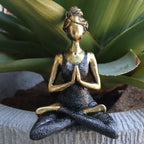 Figurine Déesse Yoga – Bronze & Noir – 24 cm