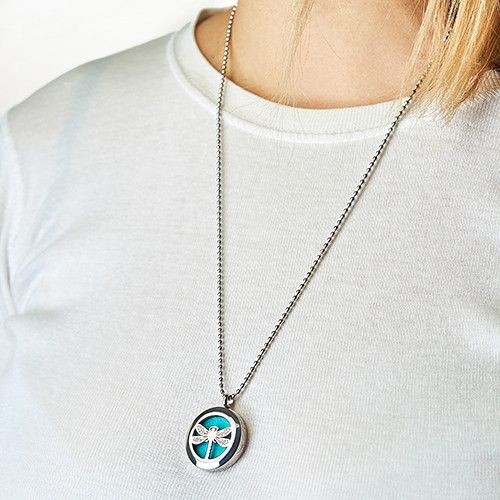 Collier Diffuseur d'Aromathérapie – Libellule – 25 mm