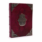Grand Carnet en Cuir – Hamsa & Zinc – 200 pages Deckle – 26×18 cm