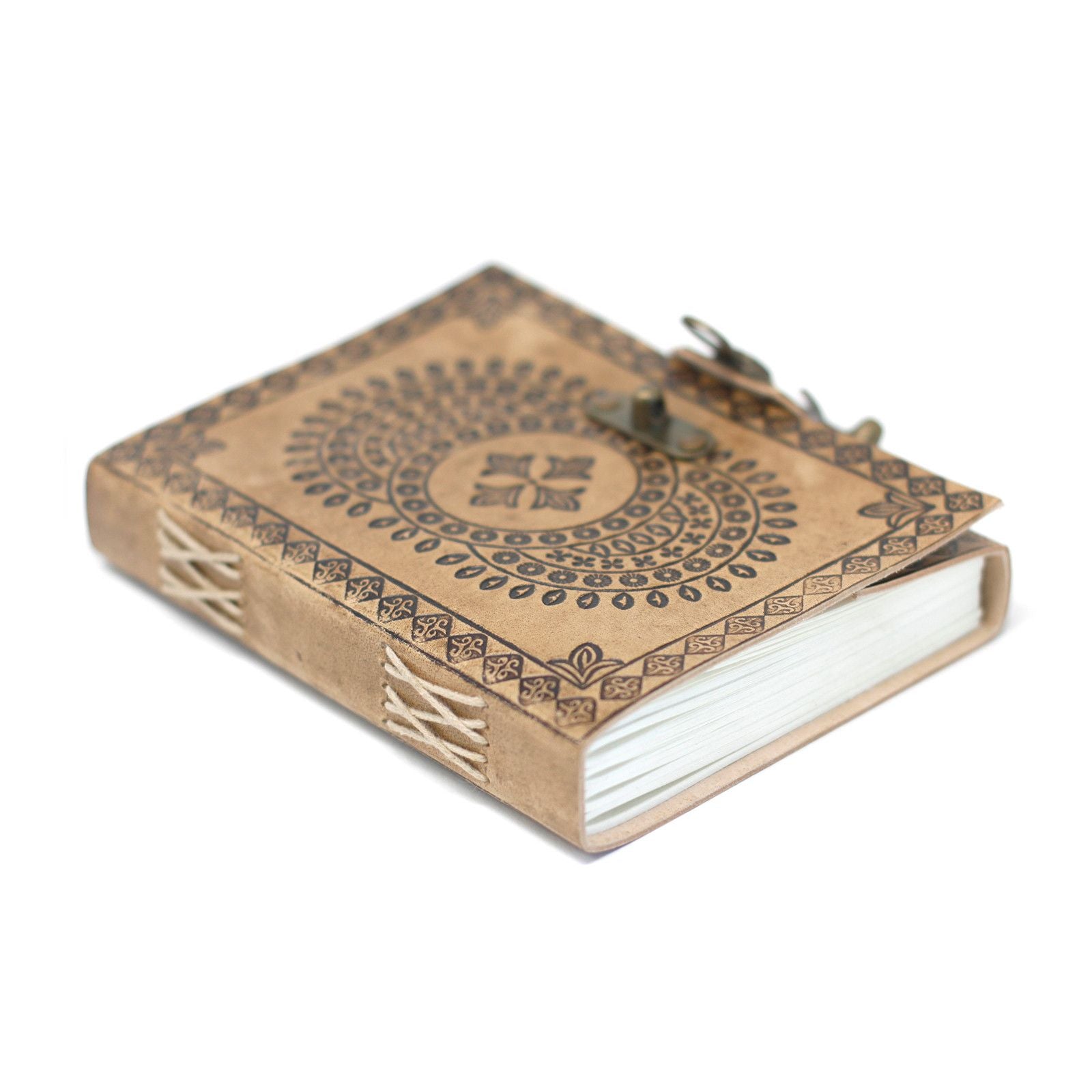 Carnet en Cuir – Mandala Bleu – 18×13 cm