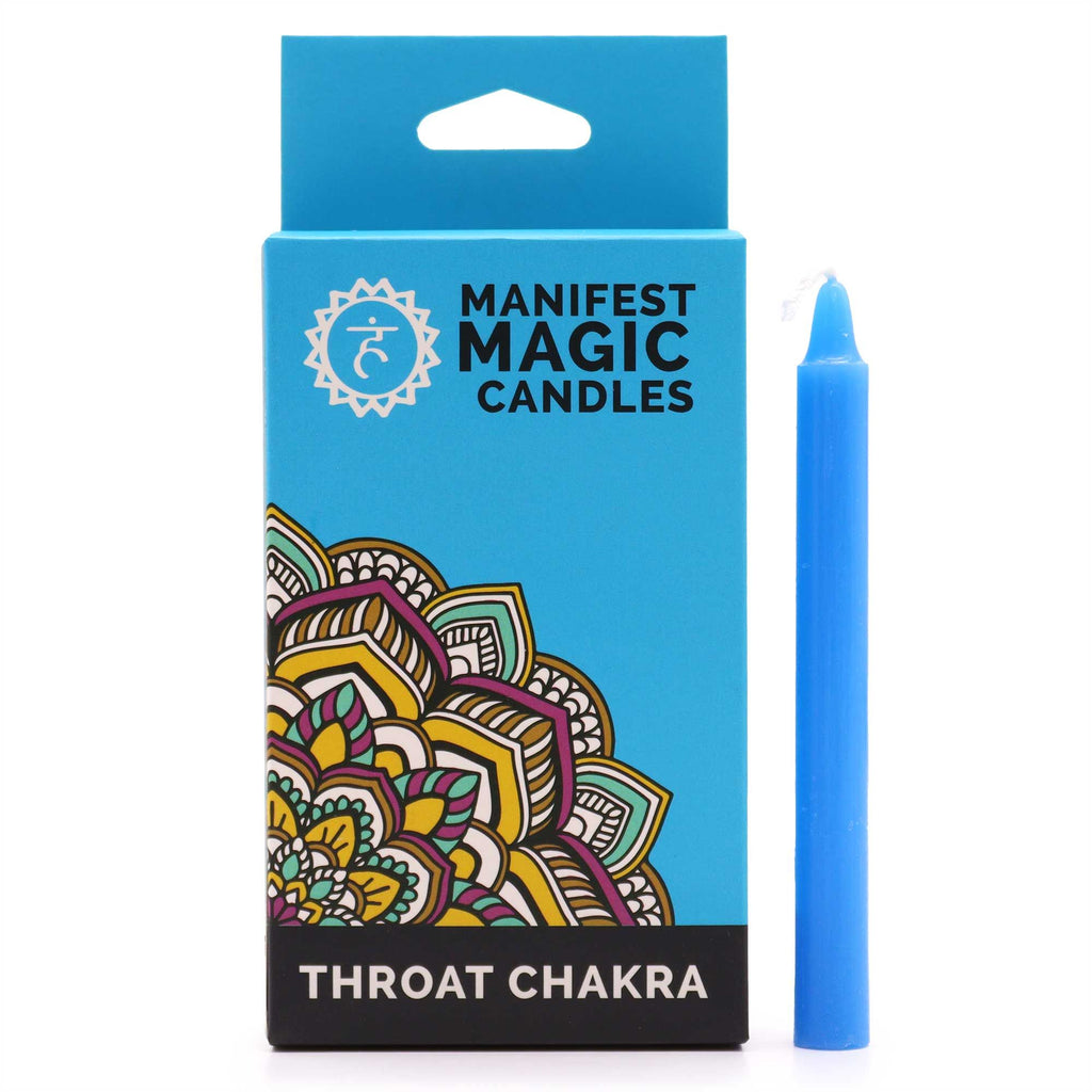 Bougies de Manifestation – Bleue – Chakra de la Gorge (pack de 12)