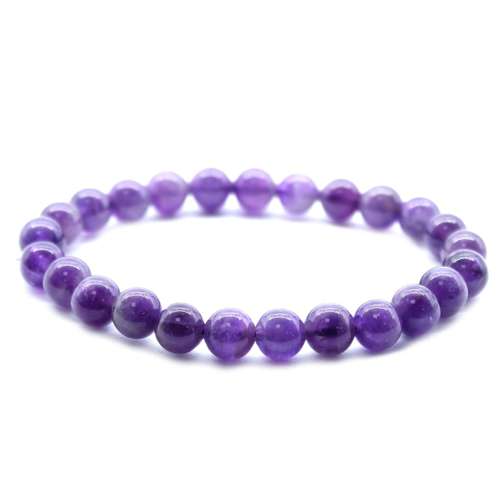 Bracelet Mala – Améthyste – Pierres Rondes
