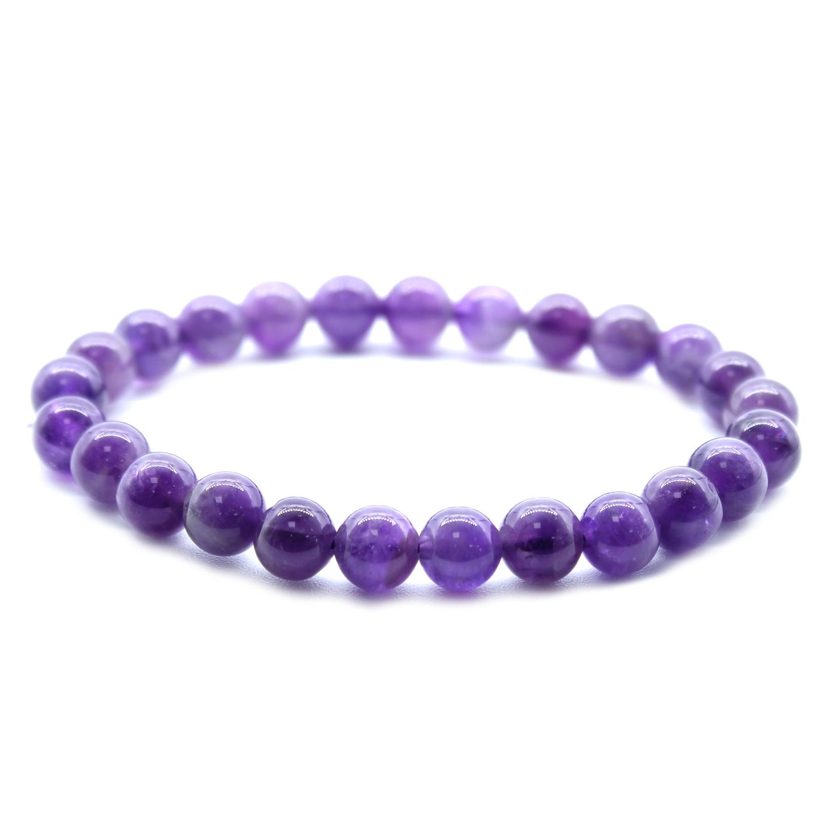 Bracelet Mala – Améthyste – Pierres Rondes