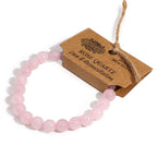 Bracelet Mala – Quartz Rose – Pierres Rondes