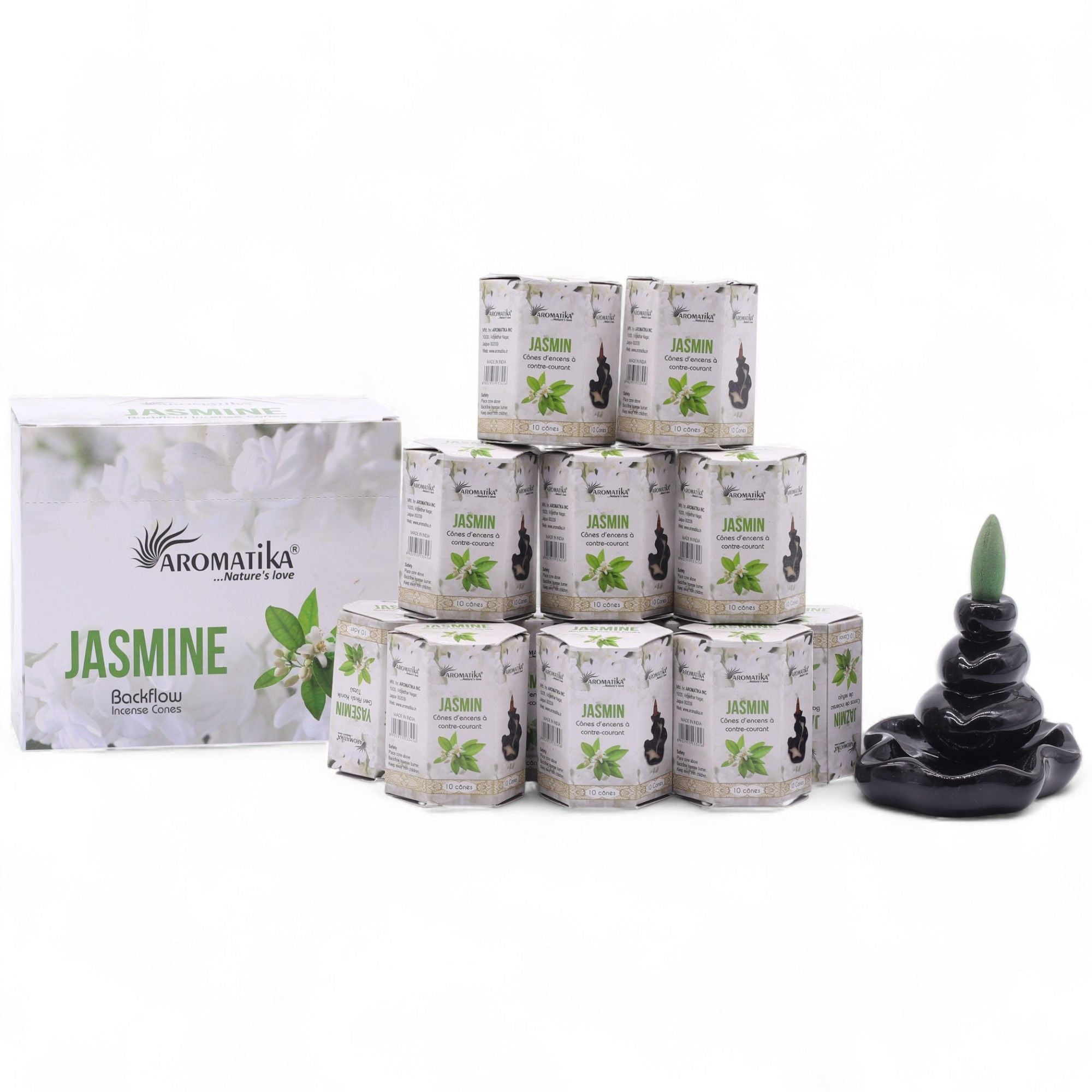 Encens Backflow Masala – Jasmin (10 cônes)