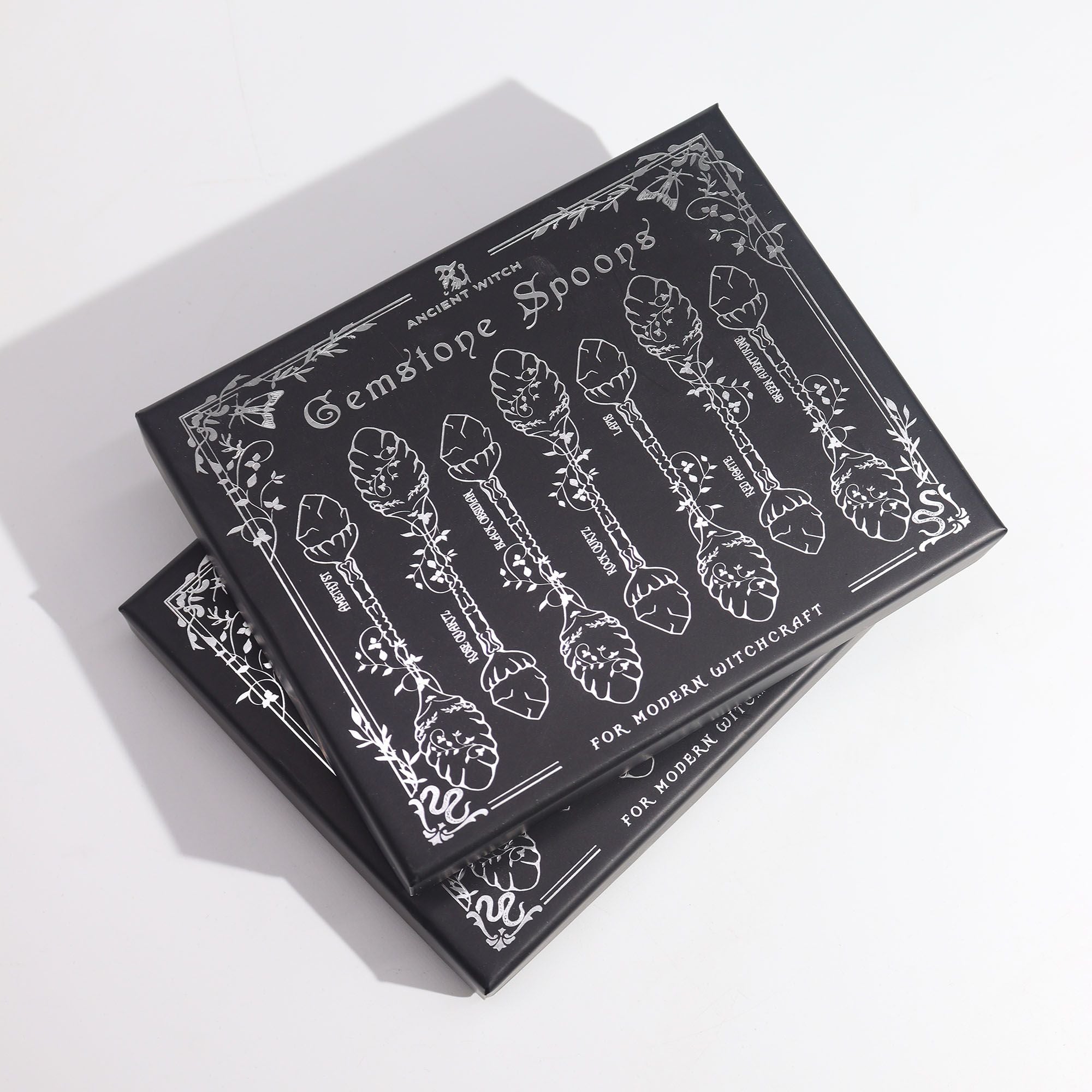 Set de 7 Cuillères Rituelles – Chakras – Finition Argent Foncé